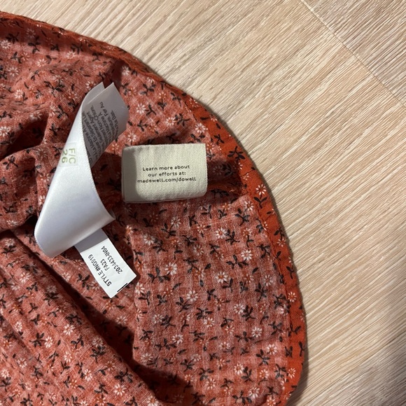 Madewell Tie-Back Peplum Long Sleeve Cropped Ditzy Floral Blouse Women’s Sz Med - Picture 10 of 10